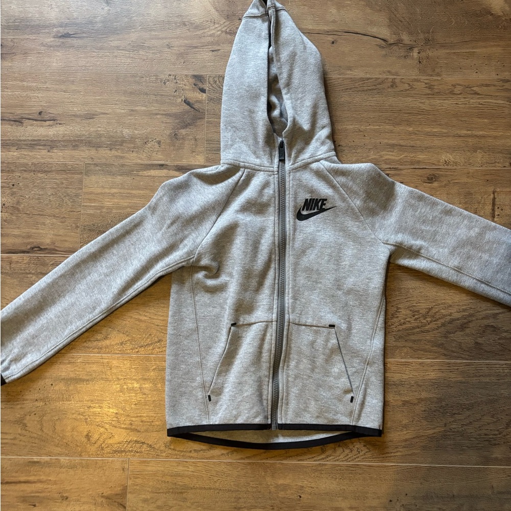 Kids grey Nike tech zip up